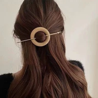 round wooden hairpins back of head hair clips women korean makeup headdresses barettes headgear girl wedding hair accessories