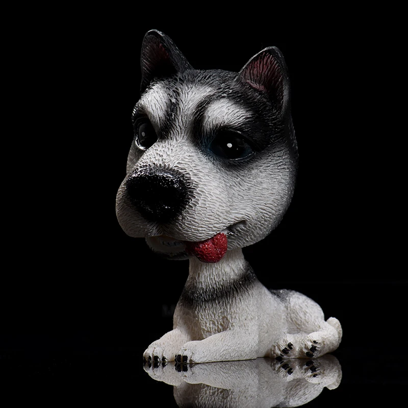 Huskie-Lie down Автомобильные украшения, смола, милый кивком, декоративная собачка, кукла, украшение салона автомобиля, качающаяся голова, собачья фигурка, игрушки, аксессуары - Название цвета: Huskie-Lie down