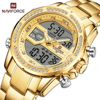 naviforce top brand men%e2%80%98s watches casual fashion waterproof luminous calendar stainless steel big dial week display male watches