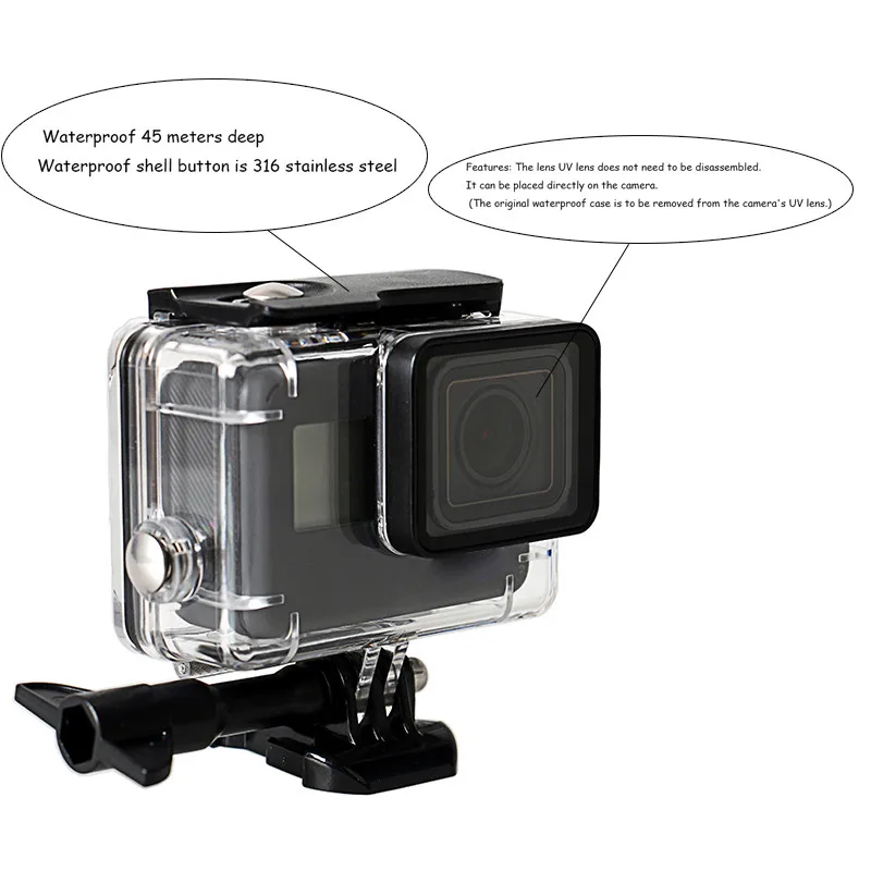 Для экшн-Камеры GoPro Hero (2018)/6/5 Водонепроницаемый чехол для дайвинга Защитная
