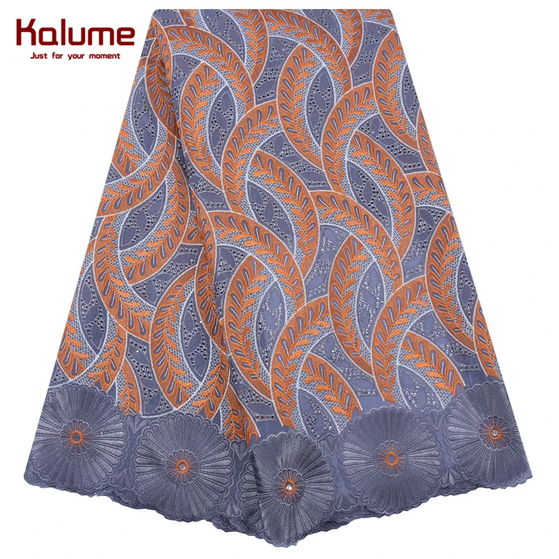 Kalume Новое поступление Африканская Хлопковая кружевная ткань с вышивкой