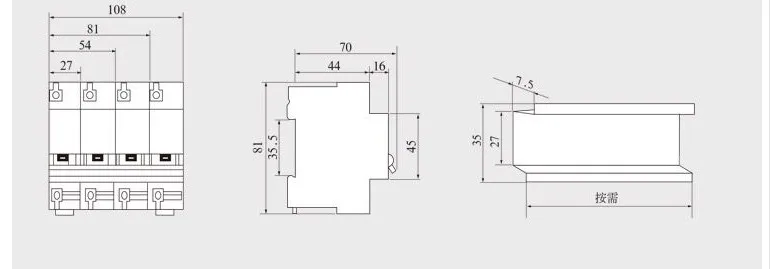 DC 12-100 в 63A 80A 100A 125A мини-выключатель 1p 2p 3p 4p выключатель питания MCB воздушный выключатель