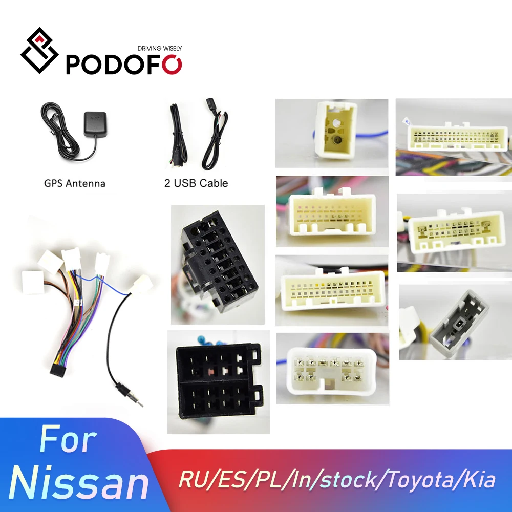 Автомобильный радиокабель Podofo USB-кабель на Android для Suzuki Buick Volkswagen ISO Hyundai Kia Honda Toyota