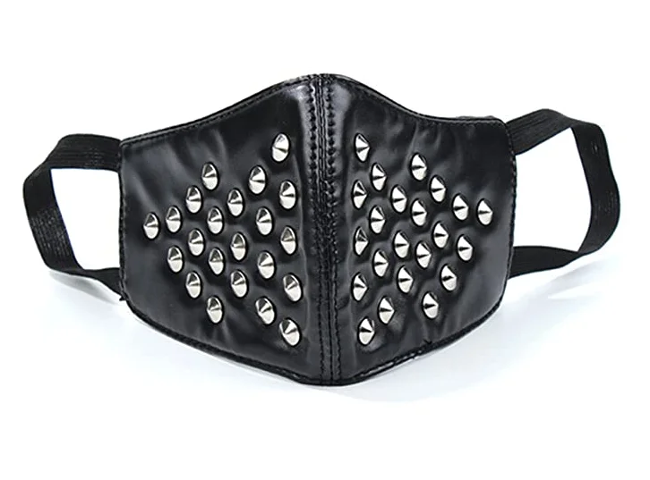 Маска Мужская/женская из ПУ кожи с заклепками модная маска в стиле хип-хоп для