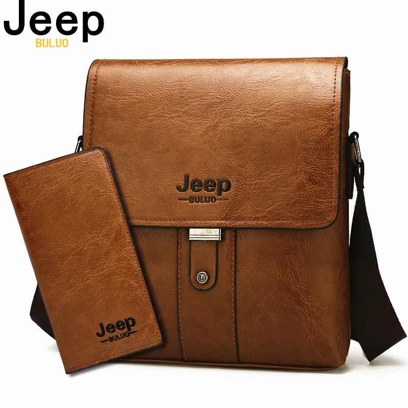 JEEP BULUO, мужская сумка на плечо, набор, большой бренд, через плечо, деловые сумки-мессенджеры для мужчин, модная повседневная сумка из искусственной кожи, новинка