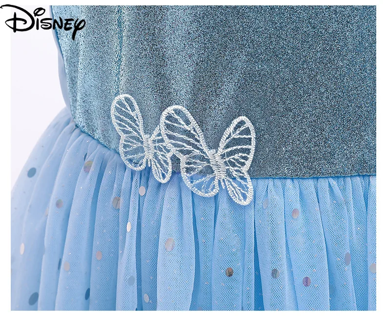 

Original Disney Frozen Aisha Princess Embroidered Dress Tutu Flower Girl Dresses Kids Clothes