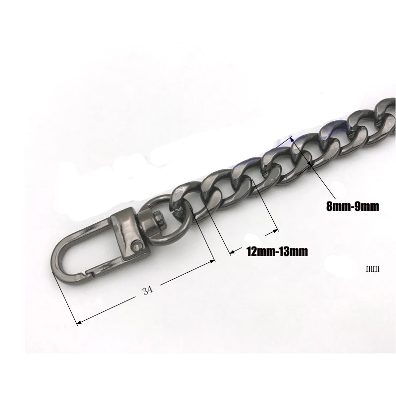

Iron Material New fashion women handbag chain strap super chic with 100cm/120cm length flat metal bag chain bag belts decoration