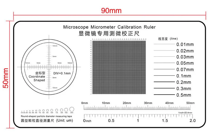 High Precision Film Point Gauge Soft Ruler Microscope Micrometer Calibration Slide Line Width Particle Diameter Measurement | Инструменты