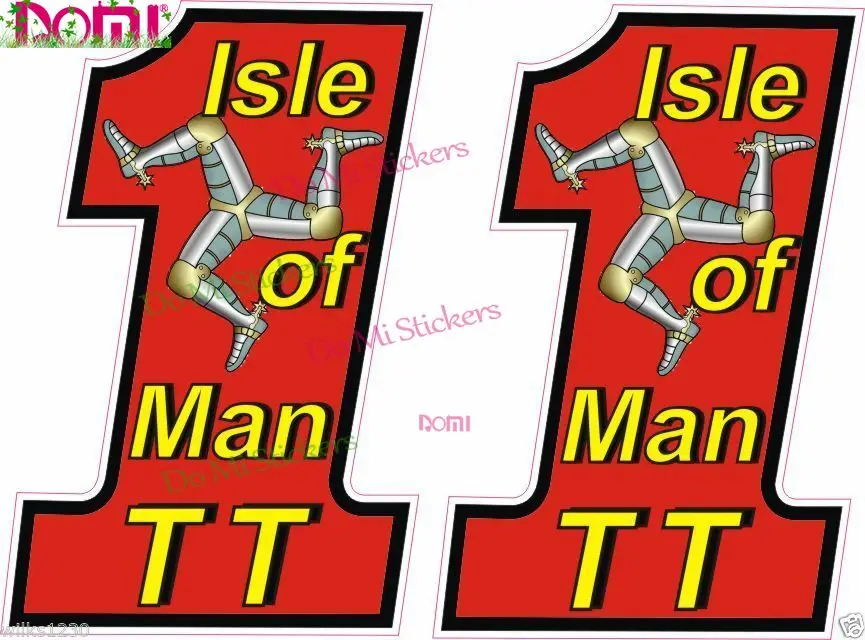 

2 Isle of Man Flag TT Races Sponsor Sticker Motorcycle Graphic Bike Decals Badge