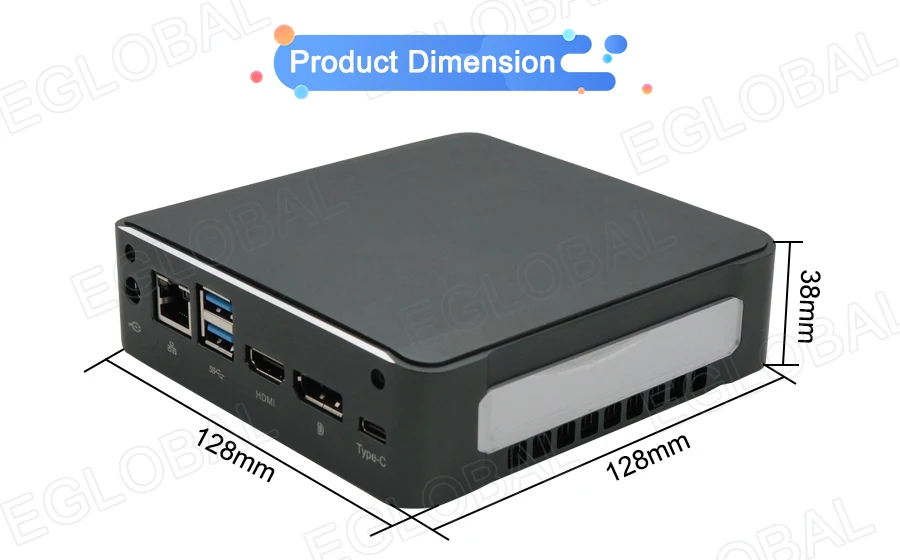 Eglobal карманный Вентилятор охлаждения игровой ПК Intel Pentium Gold 5405U Core i3 8145U i5 8265U i7 8565U Мини ПК Windows10 HDMI2.0+ DP 4K