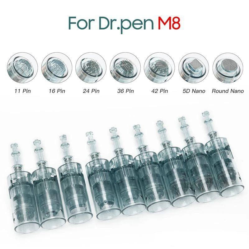 

10pcs Bayonet Couple 11/16/24/36/42/Nano Micro Needle Cartridge Tips for Electric Derma Stamp Dr.pen M8 Skin MTS Anti Ageing