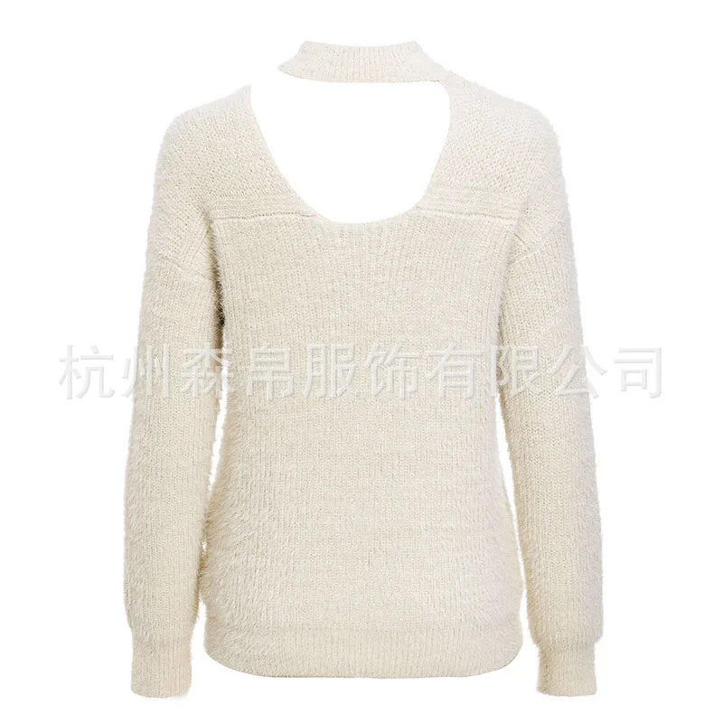 

Off Shoulder Sexy Women Long Sleeve Knitted Sweater Solid Skinny Slim Sweater Women Spring And Winter Pullovers