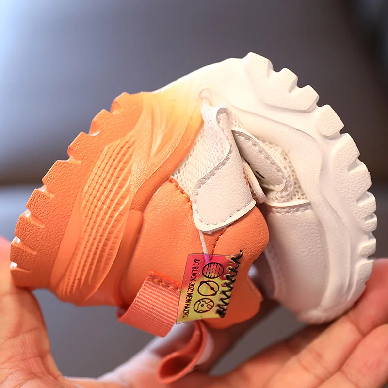 

Fashion Girls Boys Kids Children Sports Shoes Net Fabric Breathable For Kids Sneakers Lace-Up Simple Classic Design Autumn 2021