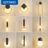 modern led pendant lights whiteblack hanging lamps for bar restaurant bedroom bedside living room minimalist fixtures