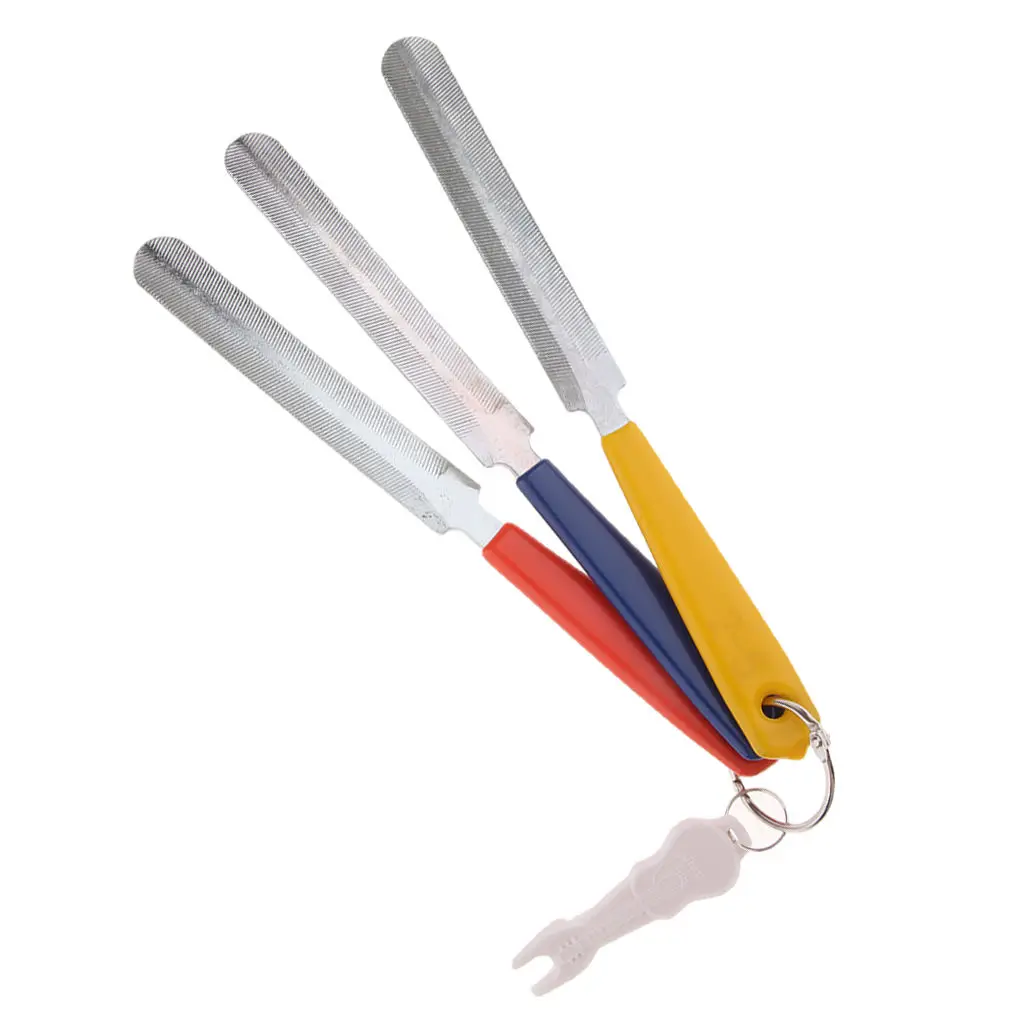 

3 Pieces Colorful Guitar Fret Crowning Luthier File Stainless Steel with White Bridge Pin Puller