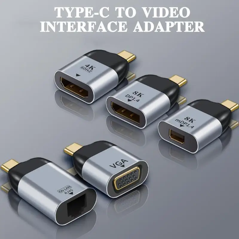 

Type-c HDMI-compatible 8K HD cable 60HZ vga USB C 3.1 video adapter network 1000mbps transmission converter gigabit to RJ45 Y5F4