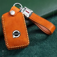 car key case shell top layer leather auto key cover luxury man car key protection accessories for volvo xc40 xc60 xc90 s90 s60