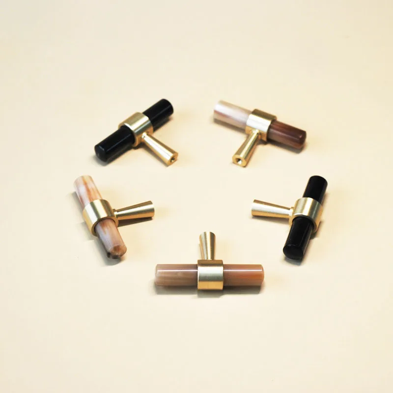 brass horn black white random texture drawer pulls cabinet knobs kitchen door handles for furniture hardware accessories free global shipping