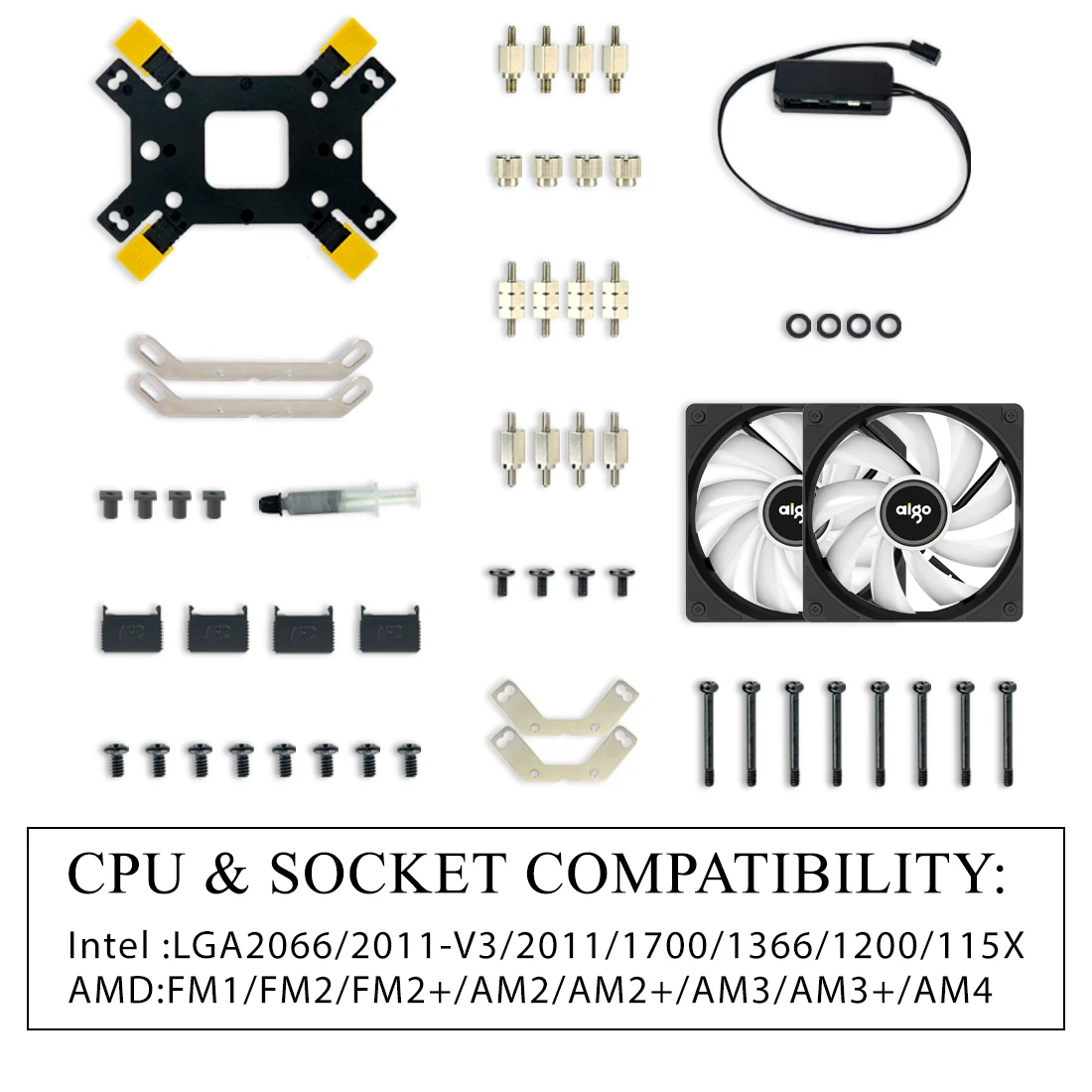 Водяной кулер Aigo с RGB-подсветкой LGA 1700/1151/2011/AM3 +/AM4 |