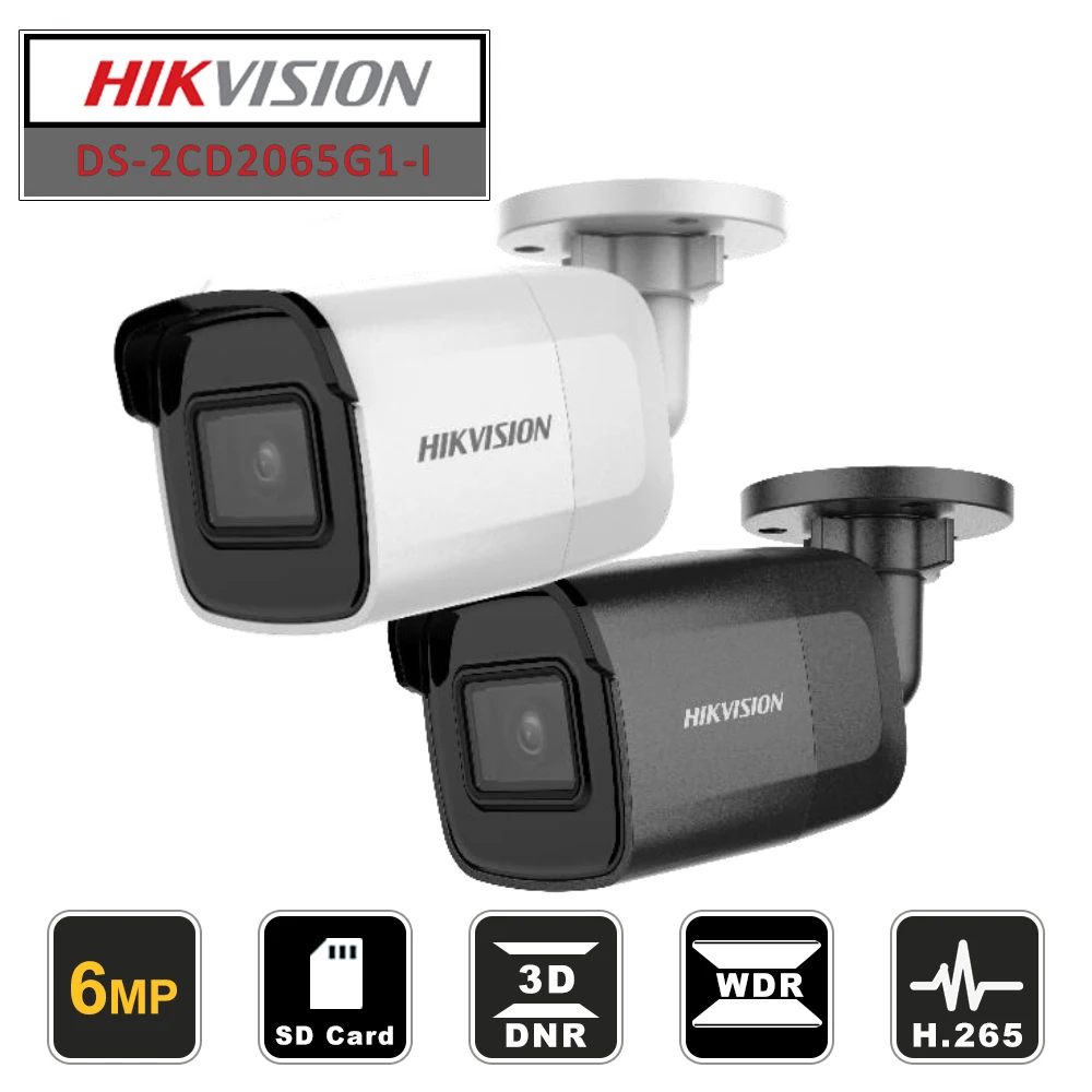Hikvision, оригинальная новая камера видеонаблюдения, DS-2CD2065G1-I, 5MP, ИК Сеть, пуля, IP, уличная камера, POE H.265