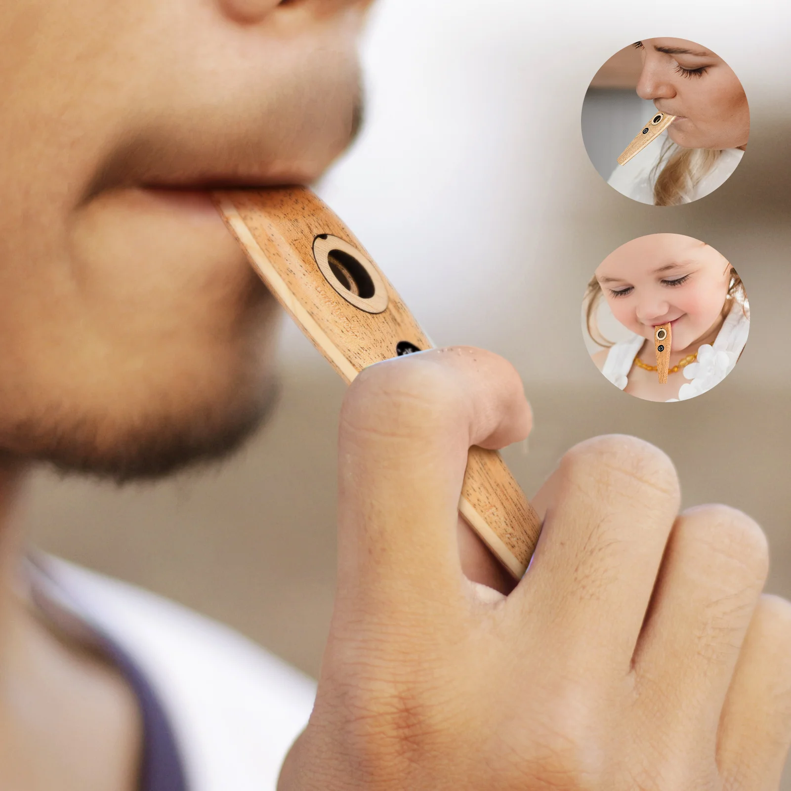 Muslady деревянная гармоника Kazoo духовой инструмент очень легко узнать и играть