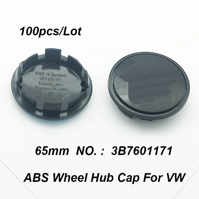 

100pcs/lot For Passat B6 B7 CC MK5 MK6 Tiguan Black/blue Wheel Hubcap Emblem 65mm 6.5cm 3B7601171 Wheel Rim Center Cap