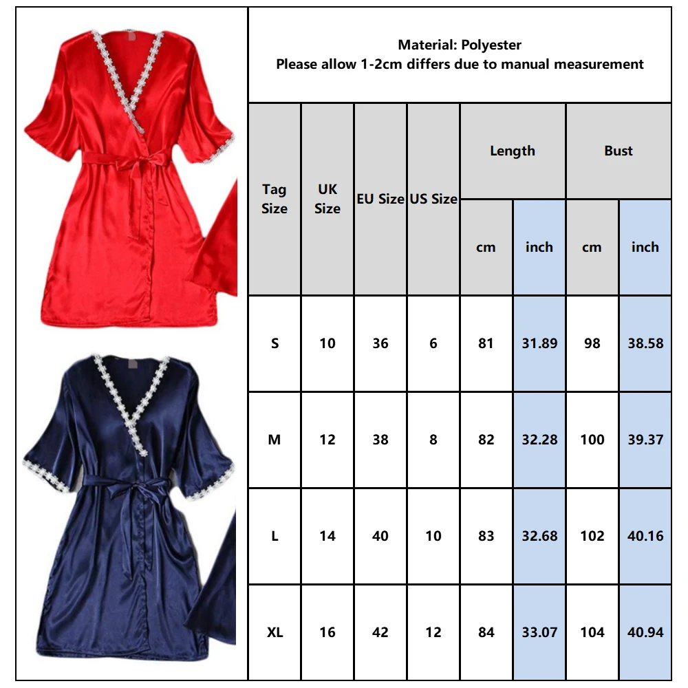 Женская одежда для сна халат комплект из 2 предметов мини кимоно и Ночная рубашка