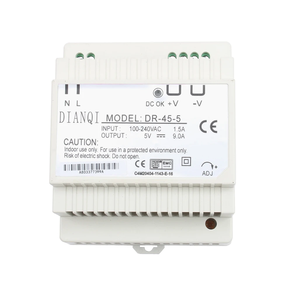 DIANQI Din rail источник питания 45 Вт 5 в 12 В 24 мощный ac dc преобразователь хорошего