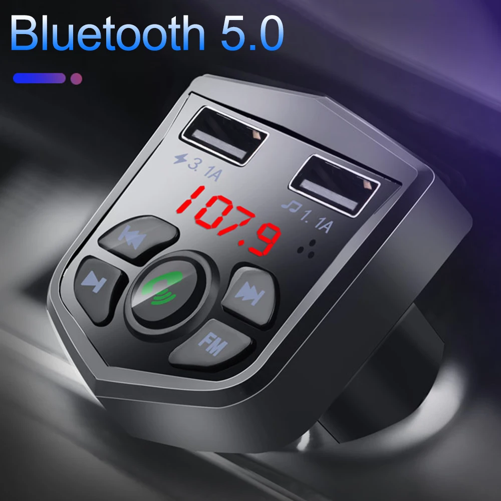 JINSERTA Bluetooth 5 0 FM Moudlator Handsfree автомобильный mp3-плеер двойной USB зарядное устройство