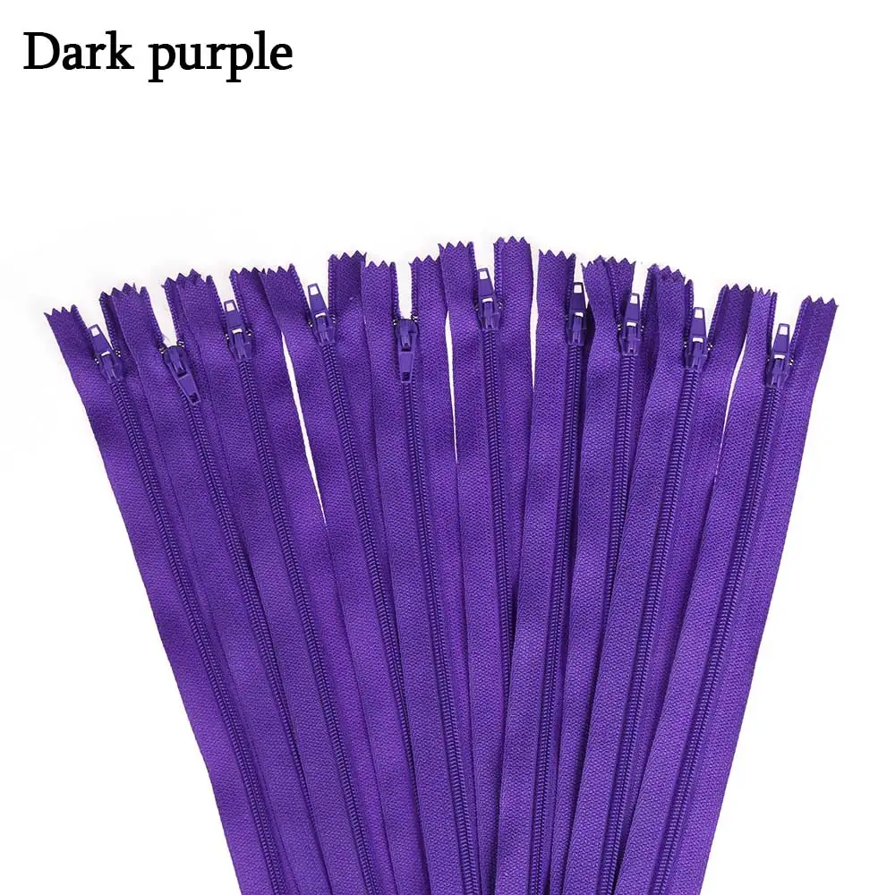 dark purple 10 шт./лот 20 см длина Красочные Нейлоновые катушки молнии портной для Брюки Одежда швейные изделия ручной работы DIY аксессуары - Цвет: dark purple