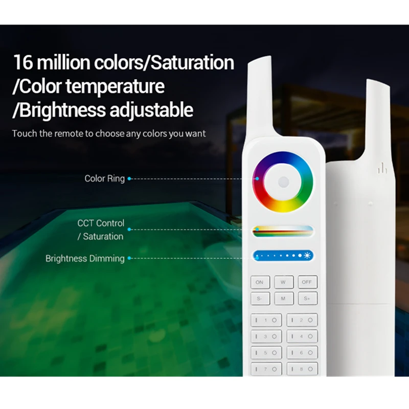 Miboxer FUT086 8-зонный 433 МГц пульт дистанционного управления для серии RGB + CCT подводный