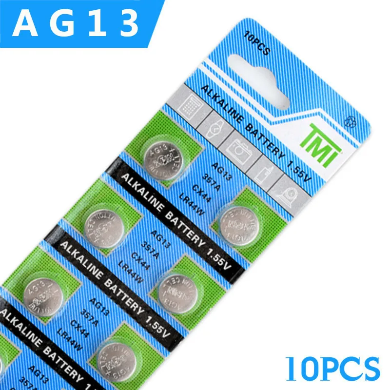 20 шт. щелочные батарейки AG13 1 55 В LR44 357A S76E G13 для часов электрических