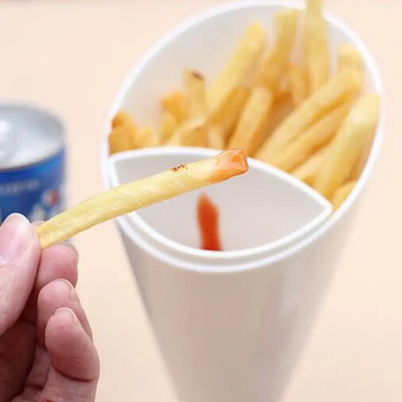 Десерт для картошки фри кетчуп двойные принадлежности тарелки разделитель