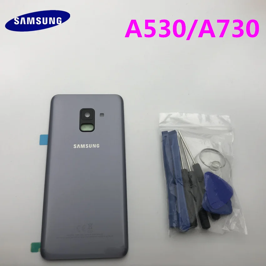 Новая Оригинальная Задняя крышка батареи для samsung Galaxy A8 A530 A530F A730 A730F Задняя стеклянная крышка корпуса с логотипом+ наклейка+ Инструменты