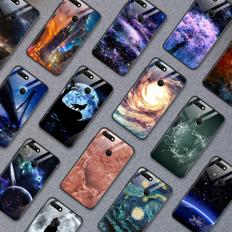 Чехол для Huawei Honor 6X 7A 7C 7X 8A 8X 9Lite чехол из закаленного стекла Y6 Y9 2018 2019 Y7 Prime Pro Magic2