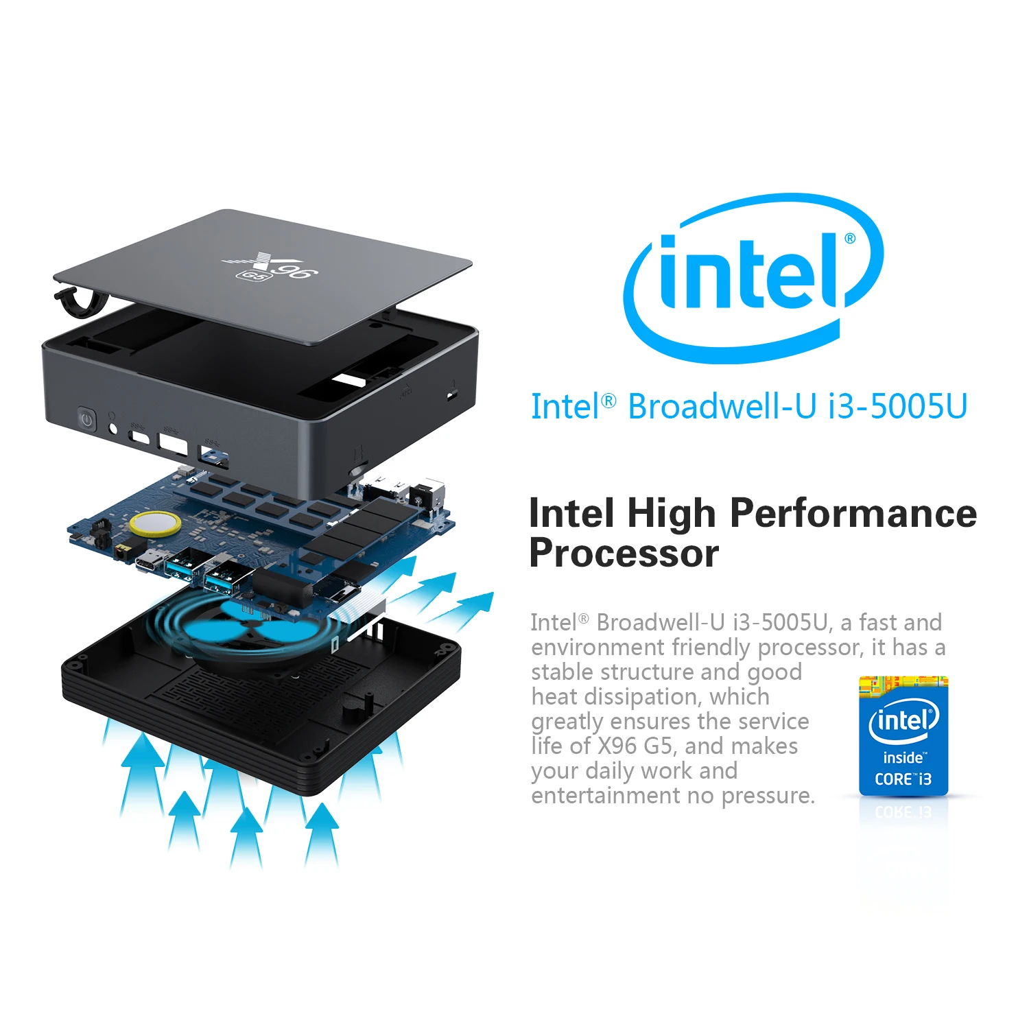 X96 5G i3 5005U Mini PC 8GB DDR3L Windows 10 Dual Wifi Bluetooth 1000M Lan 2 HDMI Port SSD 128GB/256GB Computer 4k TV BOX |