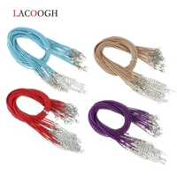 20pcslot dia 1 5mm 2mm lobster clasps leather rope necklace fashion waxed cord thread necklaces for diy jewelry making findings
