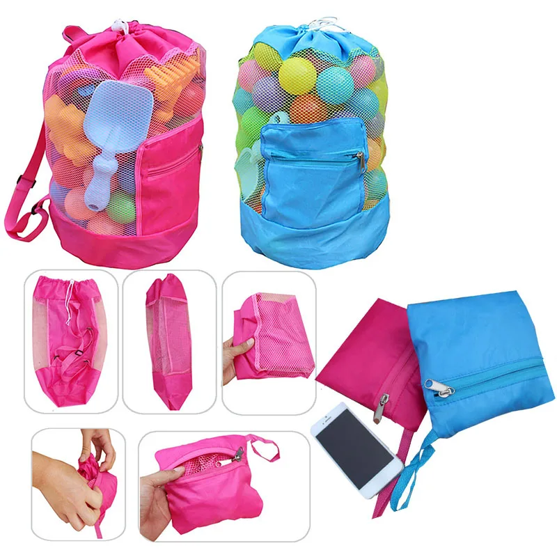Складная сумка для пляжа детские сетчатые платья девочек с карманами Сумка