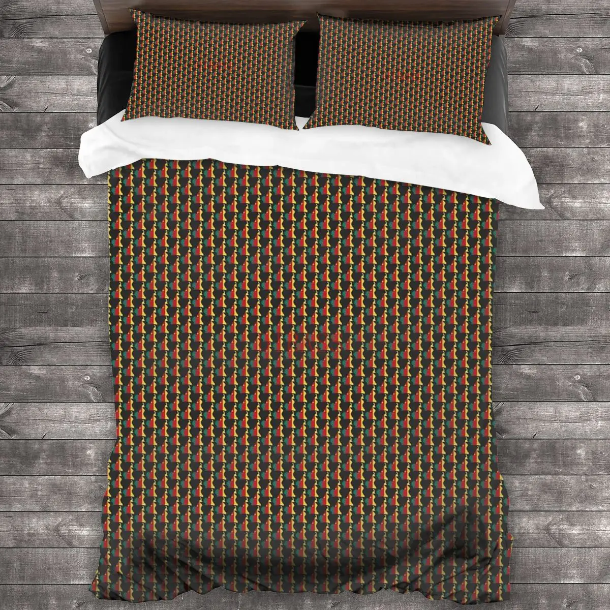 

Комплект постельного белья из 100% чистого хлопка с 2 наволочками, пододеяльником и картой флага Камеруна в регионах