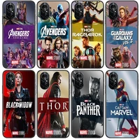 marvel movie clear phone case for huawei honor 20 10 9 8a 7 5t x pro lite 5g black etui coque hoesjes comic fash design