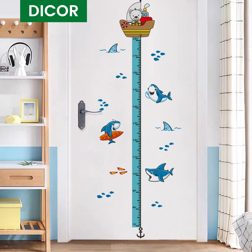 Детский дальномер животные Акула слон детский измеритель роста настенные