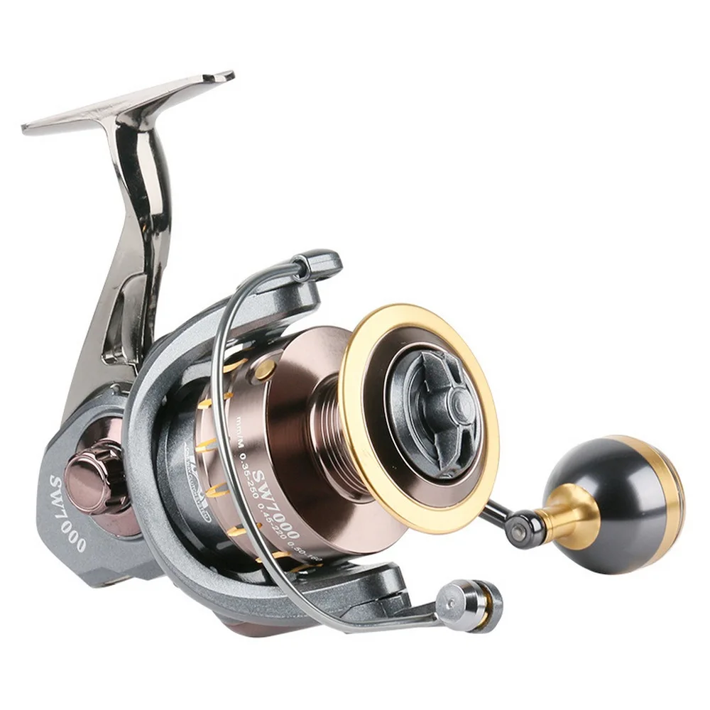 

Fishing Reel SW2000-7000 Series Full Metal Rock Fishing Sea Fishing Reel 6-8KG Braking Force Spinning Wheel Fishing Accessories