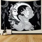 Moon Mermaid психоделический гобелен черно-белые богемные Ловец снов