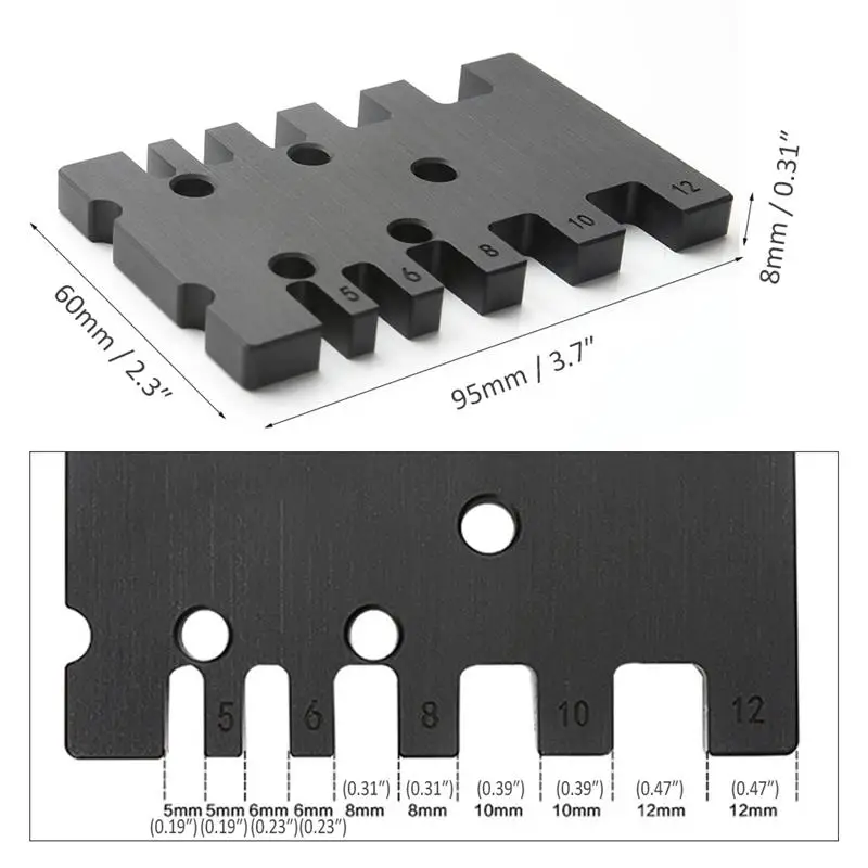 

High Precision Tenon Caliper 5-6-8-10-12MM Metric Imperial Card Gauge Woodworking Router Saw Table Machine Measuring Tool