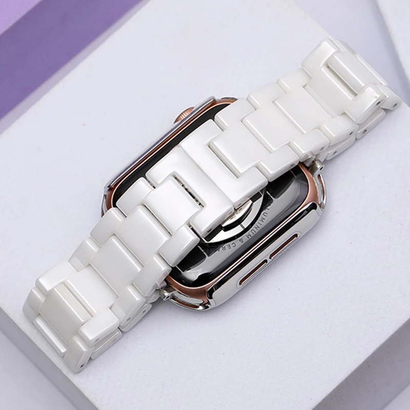 Ceramics Strap For Apple Watch Band Series 7 6 SE 45mm 41mm 44mm 40mm Case + Bracelet For iWatch 3 42mm 38mm Watchbands