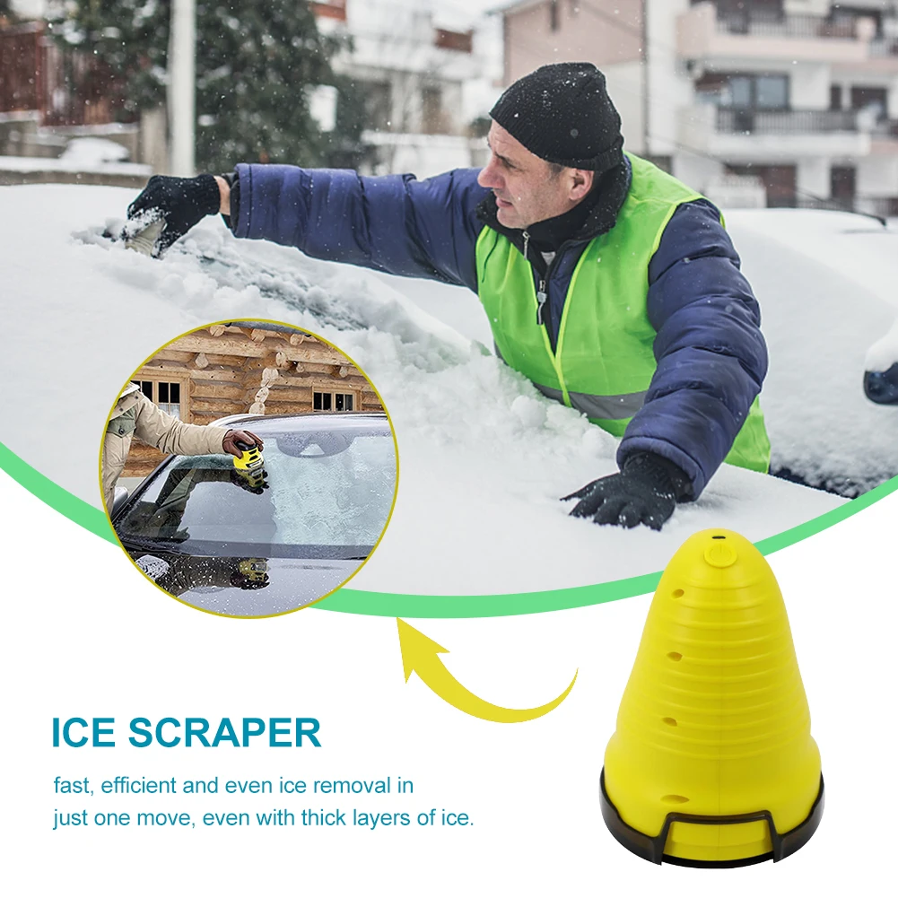 

Ice Scraper Electric USB Car Window Tool Cleaning Portable Winter Windshield Defrost Snow Remover A Round Scraping Deicer