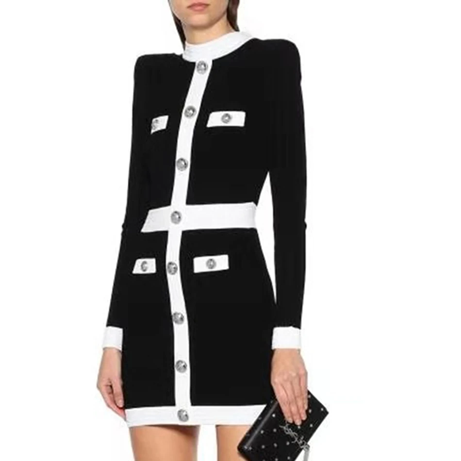 Осень 2021 новое модное женское платье сексуальное облегающее мини с длинным