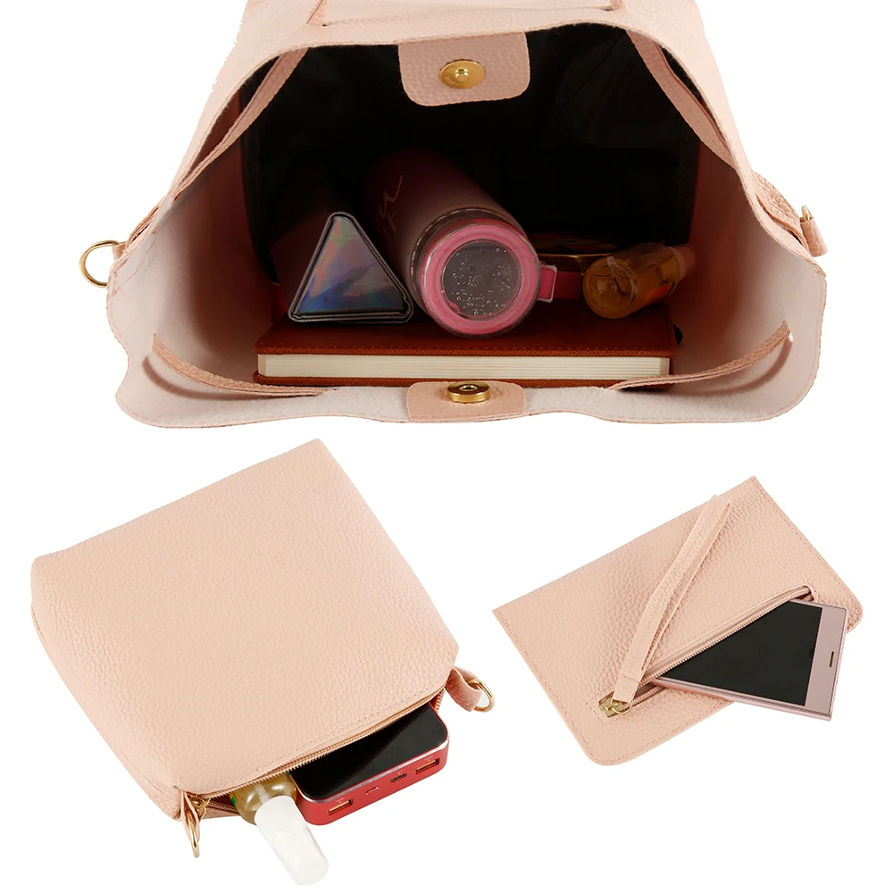 Комплект из 4 предметов женская сумка Модный женский кошелек и сумочка через