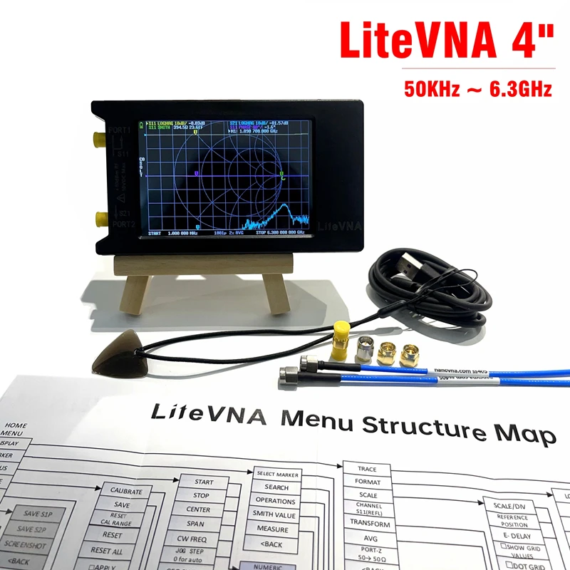 

New LiteVNA-64 50KHz ~ 6.3GHz LiteVNA 3.95" Touch Screen Vector Network Analyzer HF VHF UHF Antenna Analyzer Update of NanoVNA