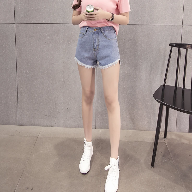Женские джинсовые шорты после короткой съемки базовые длинные han edition десять